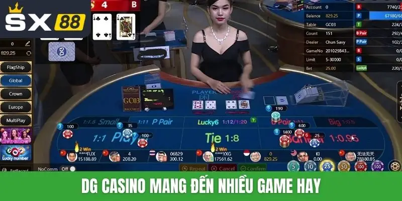 DG Casino mang đến nhiều game hay